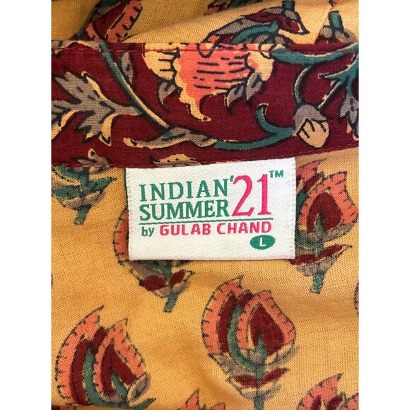 Indian Summer 21 by Gulab Chand Brown Yellow Festival Maxi Dress Large - Picture 7 of 7